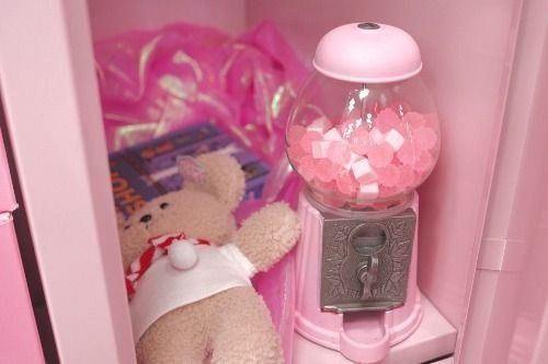 pink and white bear plush toy